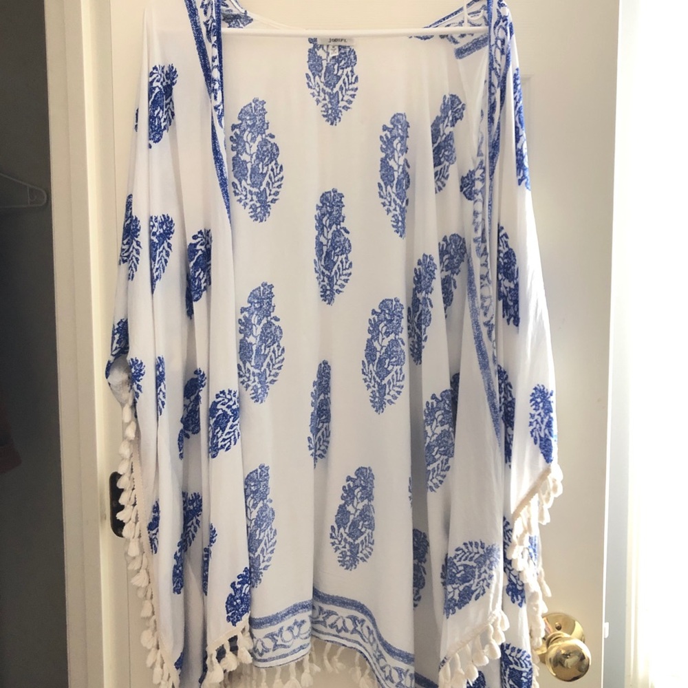Blue & White Boho Blouse